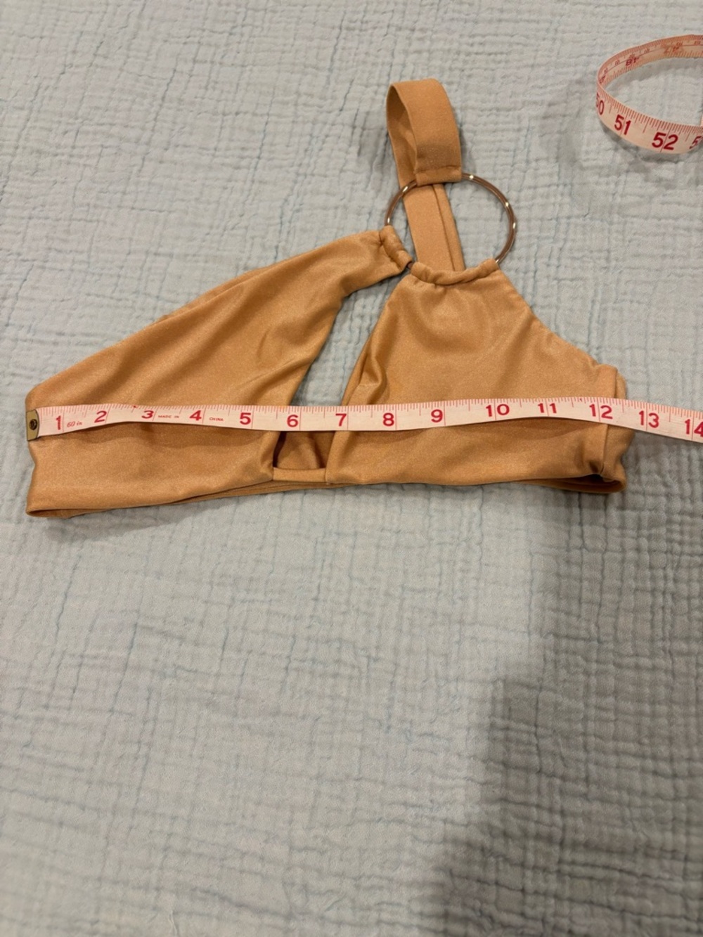 Camila Coelho Patricia Nude One-Shoulder Ring Bikini top Size Small - Picture 4 of 9